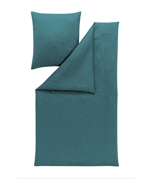 Estella Mako-Interlock-Jersey Bettwäsche Takoma 135x200 petrol