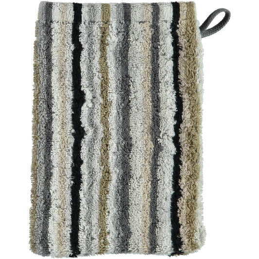 Cawö Waschhandschuh Lifestyle Streifen 7048 kiesel