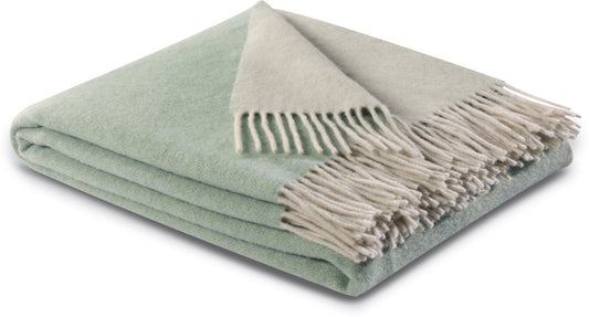 Biederlack Kaschmirplaid 130x170 salvia-creme