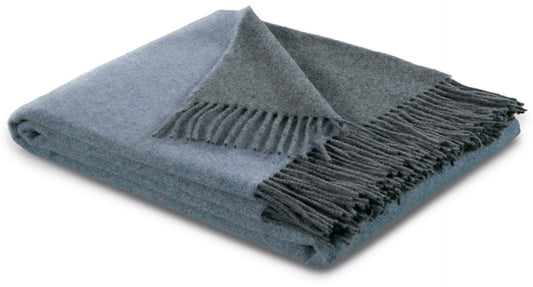Biederlack Kaschmirplaid 130x170 blau-grau