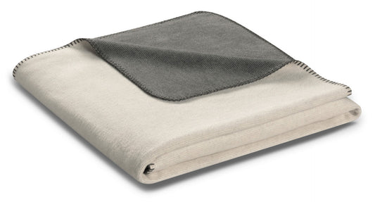 Biederlack Wohndecke Melange Doubleface 150x200 natur-graphit