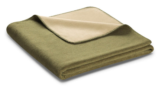 Biederlack Wohndecke Melange Doubleface 150x200 oliv-sahara