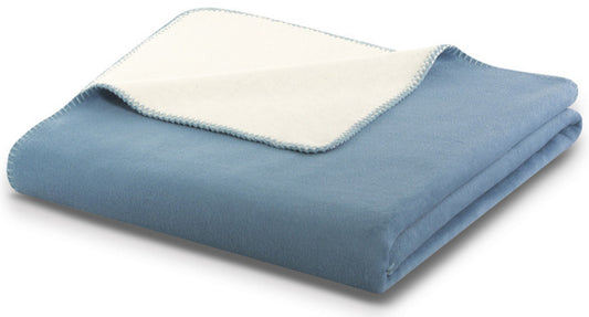 Biederlack Wohndecke Doubleface 150x200 blue heav.-ecru