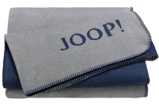 JOOP Wohndecke Uni-Doubleface silber-navy
