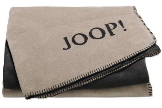 JOOP Wohndecke Uni-Doubleface stein-anthrazit