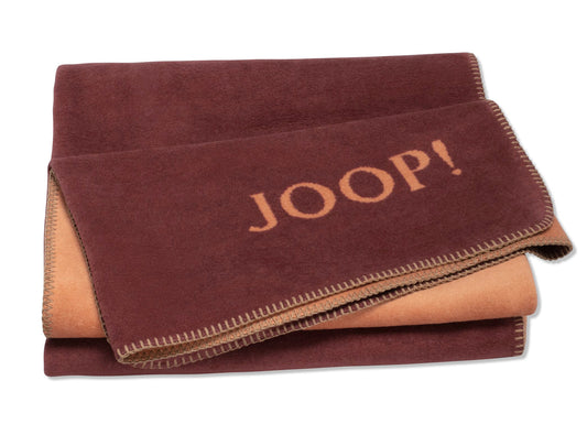 JOOP Wohndecke Uni-Doubleface granat-kupfer