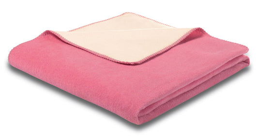 Biederlack Wohndecke Doubleface 150x200 pink-ecru