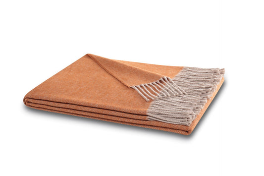 Biederlack Fransenplaid Structure 130x170 rust