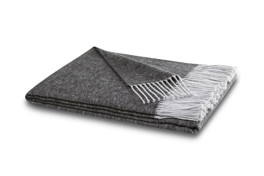 Biederlack Fransenplaid Structure 130x170 anthracite