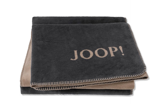 JOOP Wohndecke Uni-Doubleface anthrazit-karamell