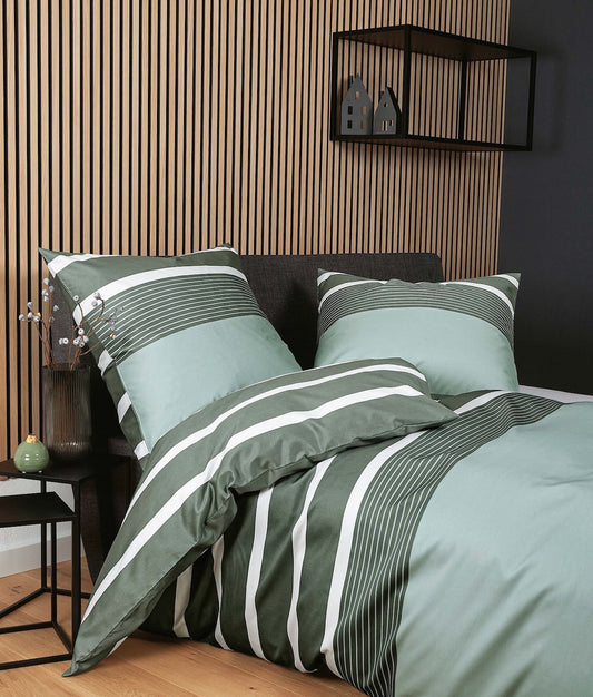 Janine Mako-Satin Bettwäsche J.D. 8468 135x200 salbeigrün