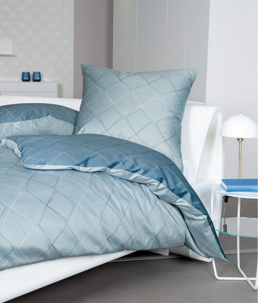 Janine Mako-Satin Bettwäsche J.D. 87053 155x200 steinblau denimblau