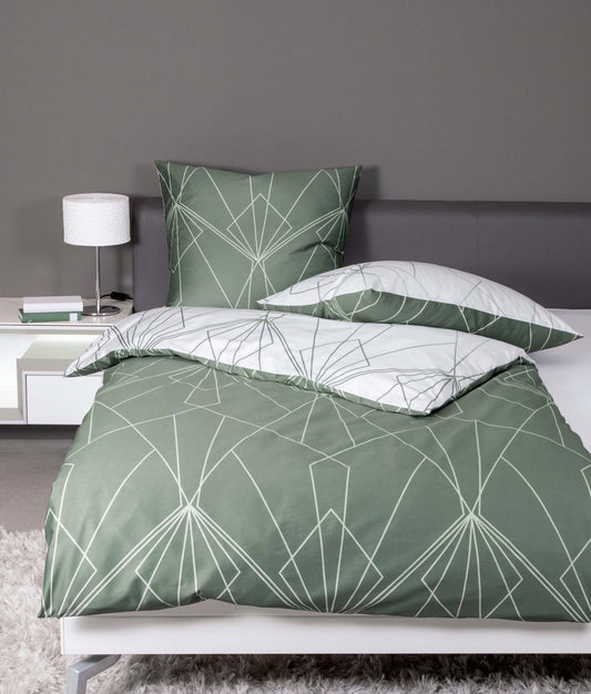 Janine Mako-Satin Bettwäsche J.D. 87054 135x200 salbeigrün jade