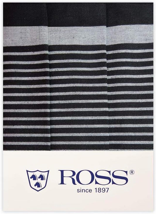 Ross 3er Pack Zwirn Halbleinen Geschirrtücher 914 Streifenfond schwarz