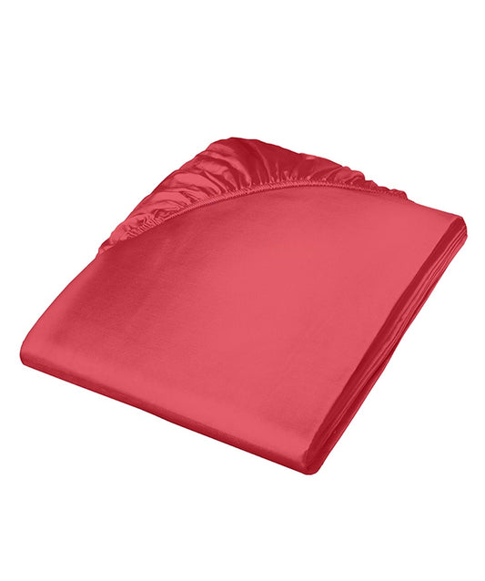 fleuresse Satin Spannbettlaken Colours 200x200 kirsche