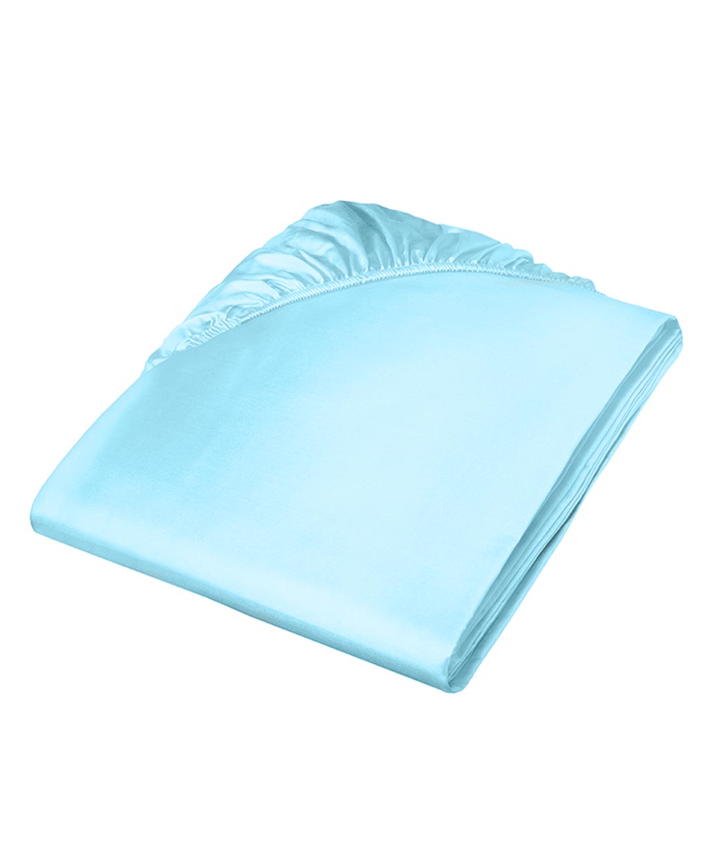 fleuresse Satin Spannbettlaken Colours 160x200 eisblau