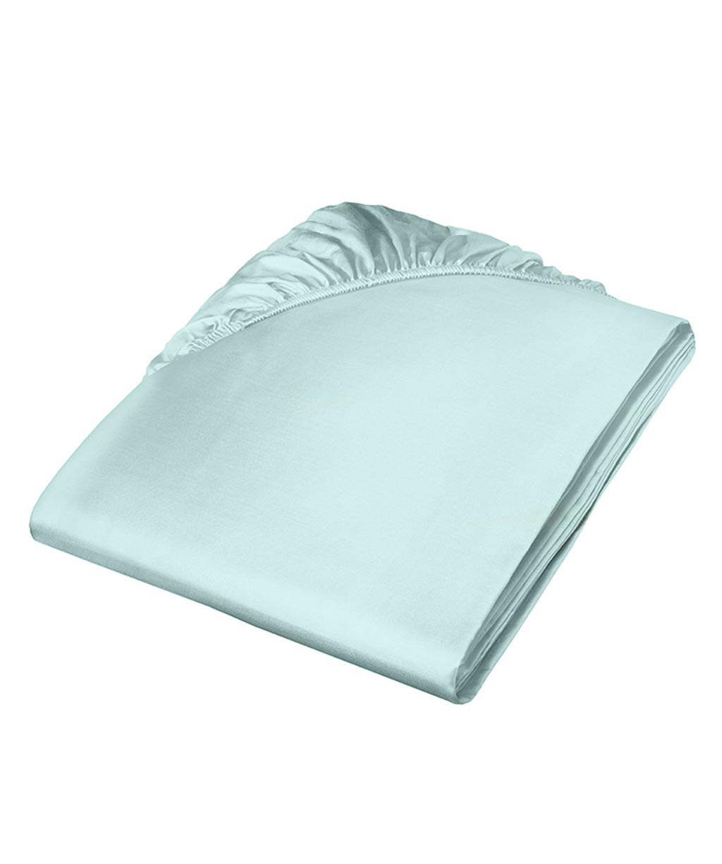 fleuresse Satin Spannbettlaken Colours 200x200 aqua