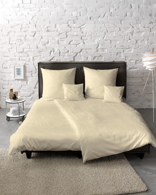 fleuresse Mako-Satin Bettwäsche Colours Uni 240x220 vanille