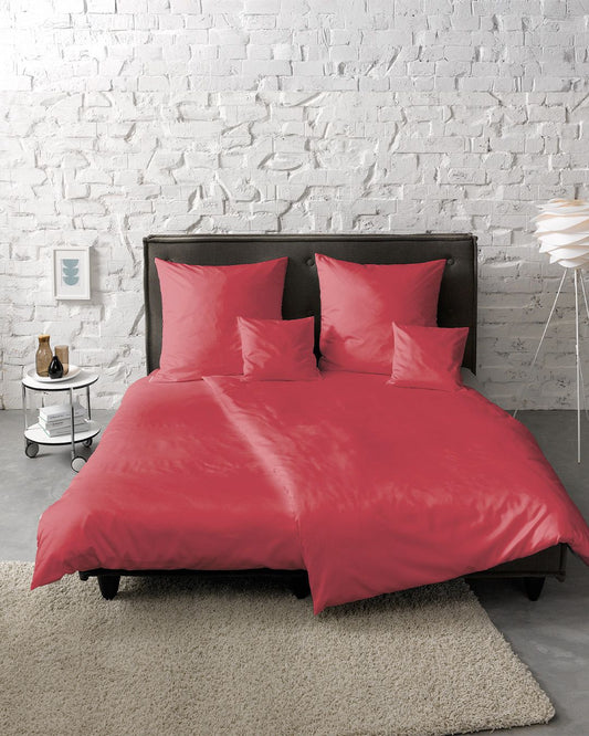 fleuresse Mako-Satin Bettwäsche Colours Uni 240x220 kirsche