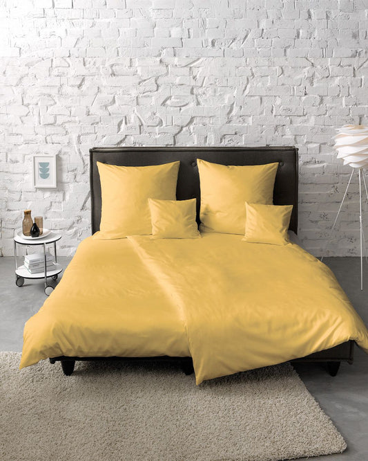 fleuresse Mako-Satin Bettwäsche Colours Uni 240x220 sonne