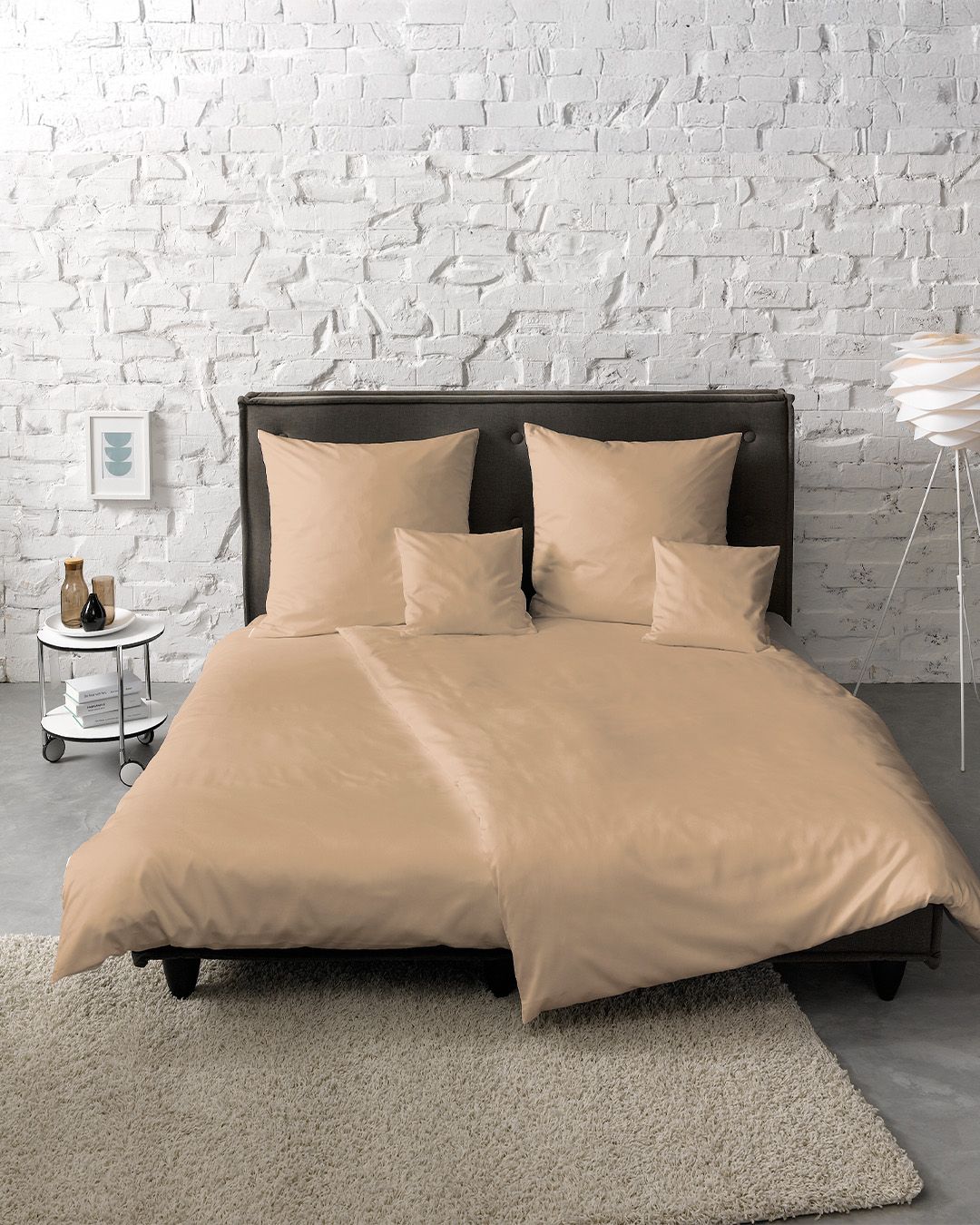 fleuresse Mako-Satin Bettwäsche Colours Uni 135x200 sand