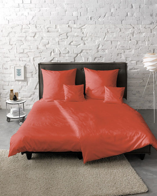 fleuresse Mako-Satin Bettwäsche Colours Uni 240x220 chili