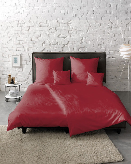 fleuresse Mako-Satin Bettwäsche Colours Uni 240x220 bordeaux