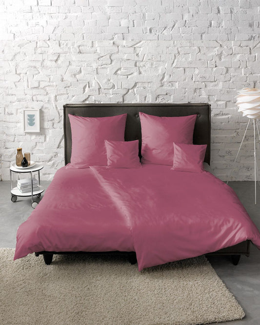 fleuresse Mako-Satin Bettwäsche Colours Uni 240x220 himbeere