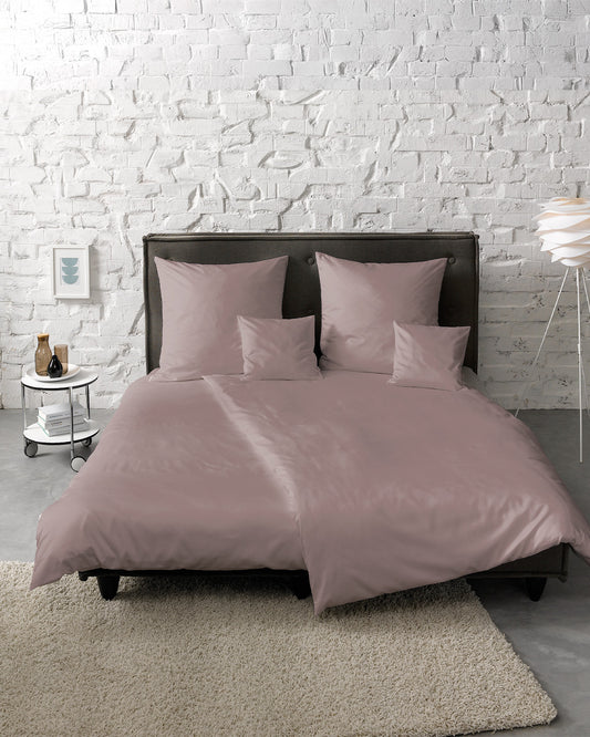 fleuresse Mako-Satin Bettwäsche Colours Uni 240x220 mauve