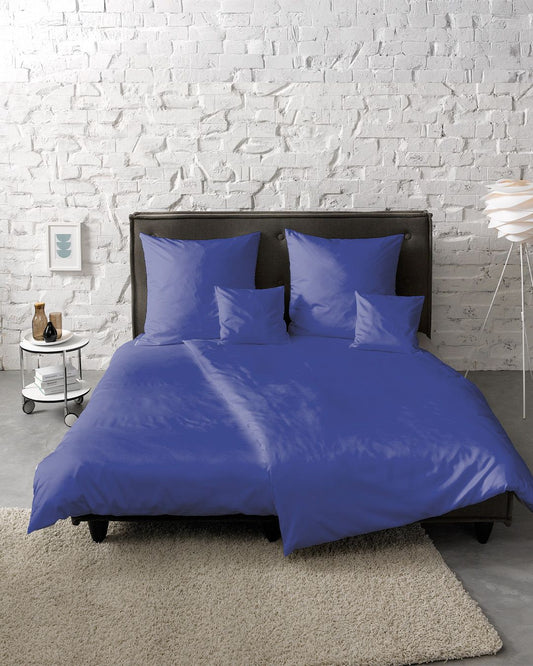 fleuresse Mako-Satin Bettwäsche Colours Uni 240x220 royal