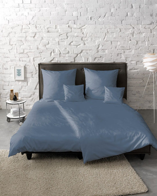 fleuresse Mako-Satin Bettwäsche Colours Uni 240x220 denim