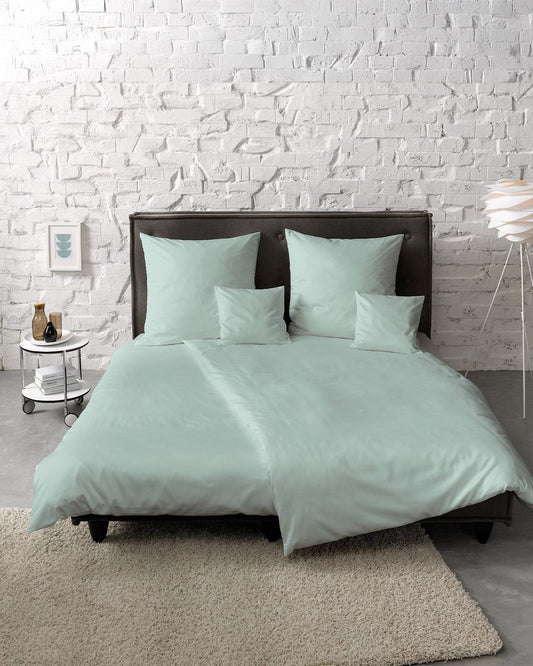 fleuresse Mako-Satin Bettwäsche Colours Uni 240x220 aqua