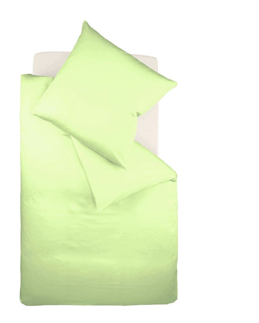 fleuresse Interlock Jersey Bettwäsche Colours Uni 155x220 grün