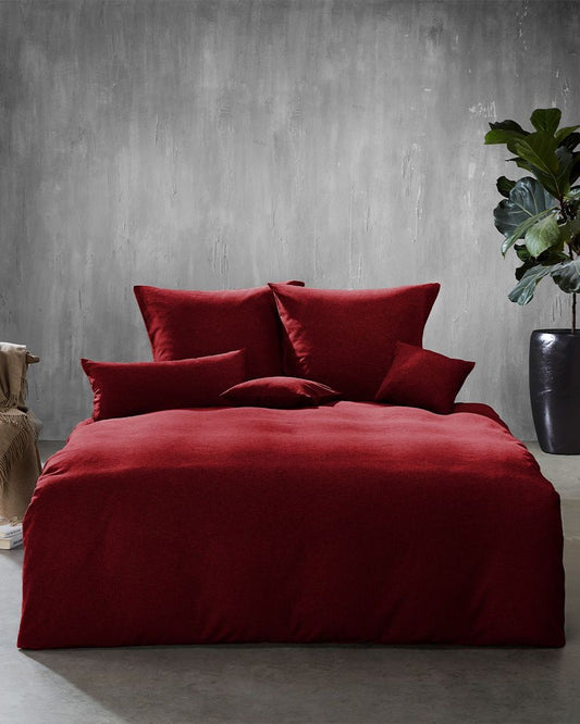 fleuresse Flanell Bettwäsche Lech 603089 135x200 rot