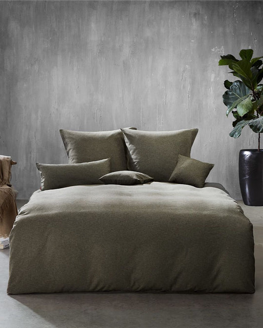 fleuresse Flanell Bettwäsche Lech 603089 135x200 oliv
