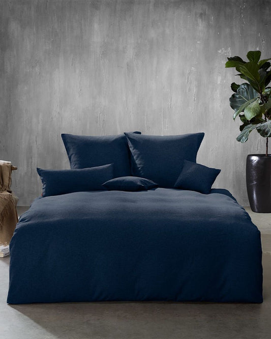 fleuresse Flanell Bettwäsche Lech 603089 135x200 marine