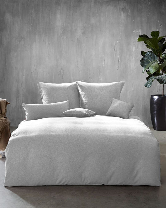 fleuresse Flanell Bettwäsche Lech 603089 135x200 grau