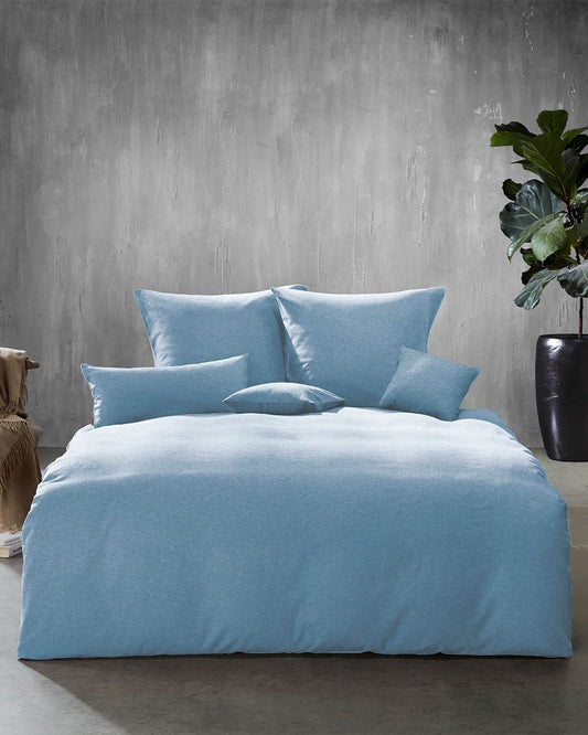 fleuresse Flanell Bettwäsche Lech 603089 135x200 hellblau