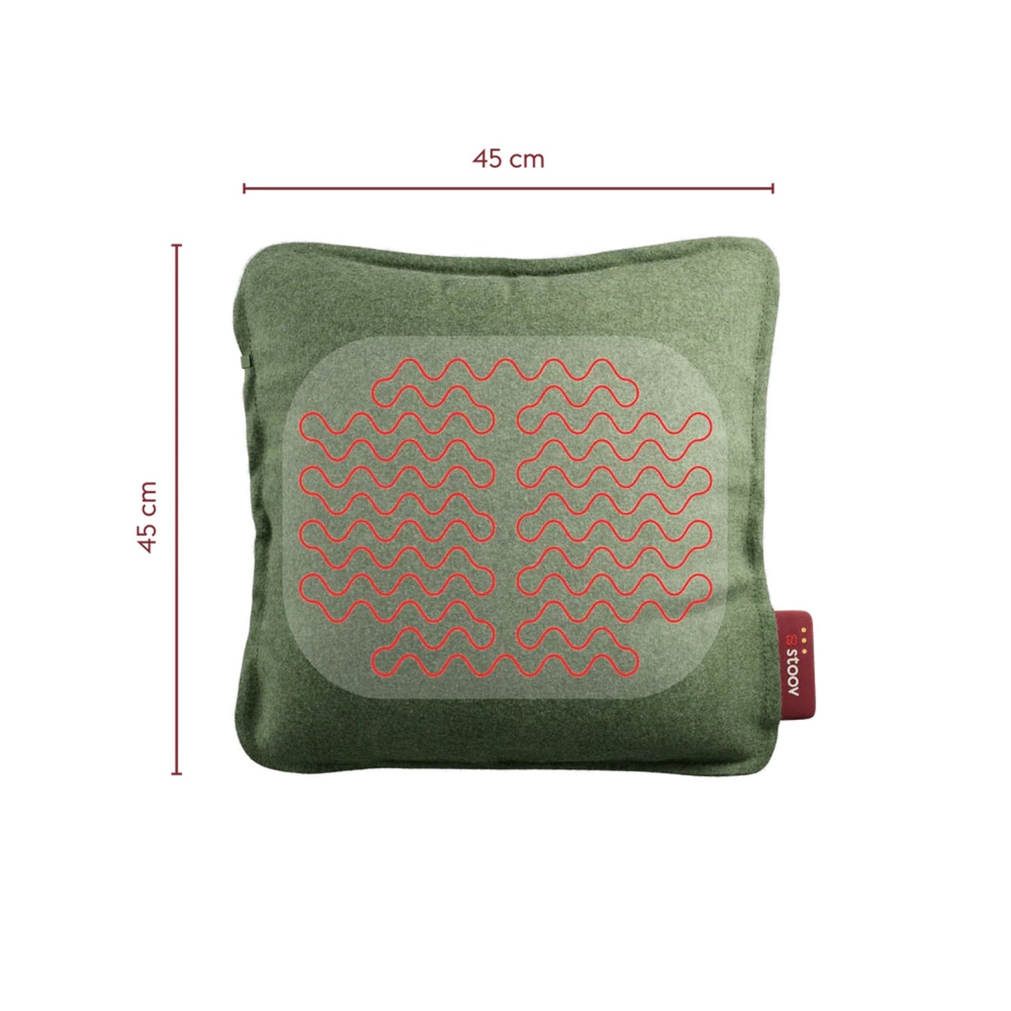 Stoov Wärmekissen Ploov³ Original Mid Green 45x45 cm