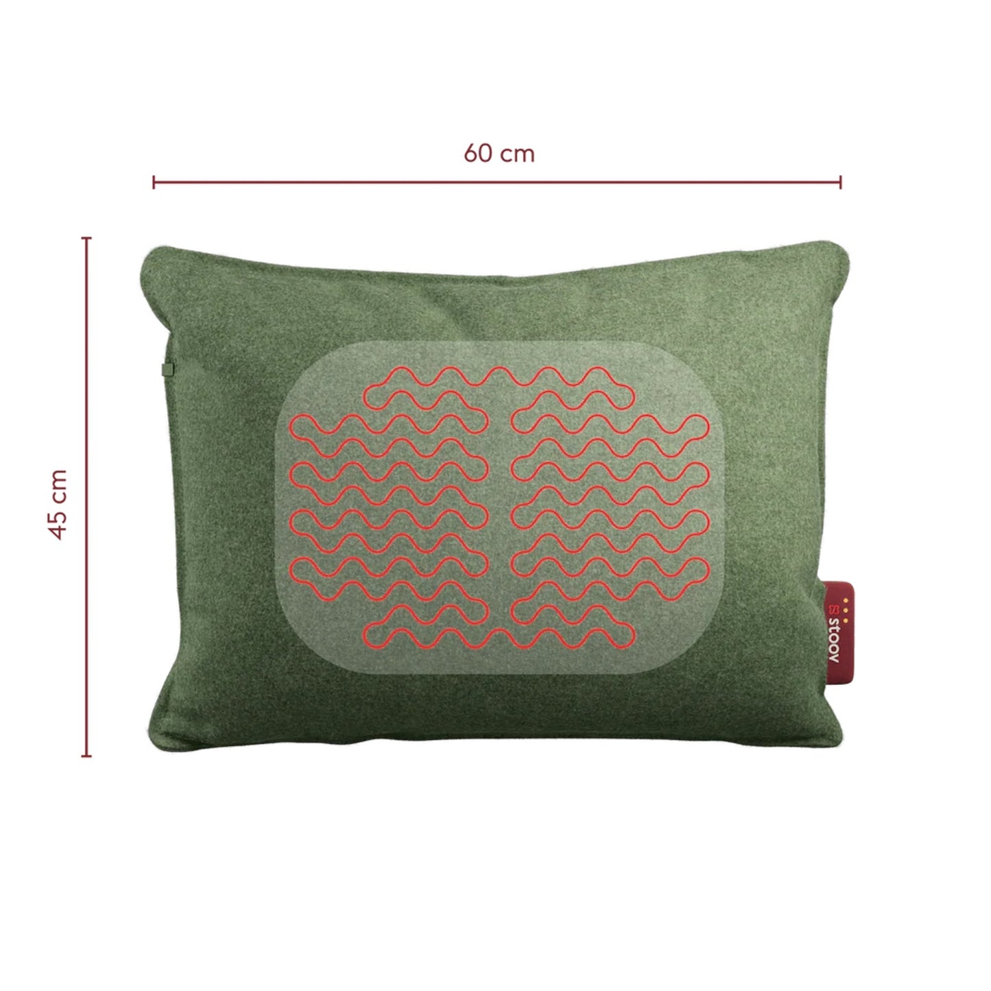 Stoov Wärmekissen Ploov³ Original Mid Green 45x60 cm