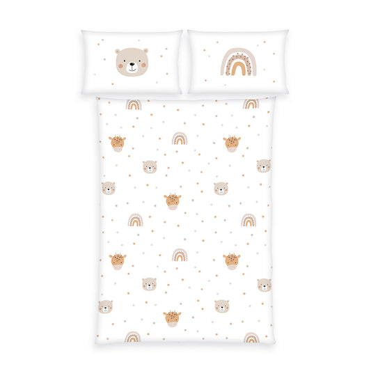 Herding Flanell Bettwäsche Little Friends 100/135 cm bunt