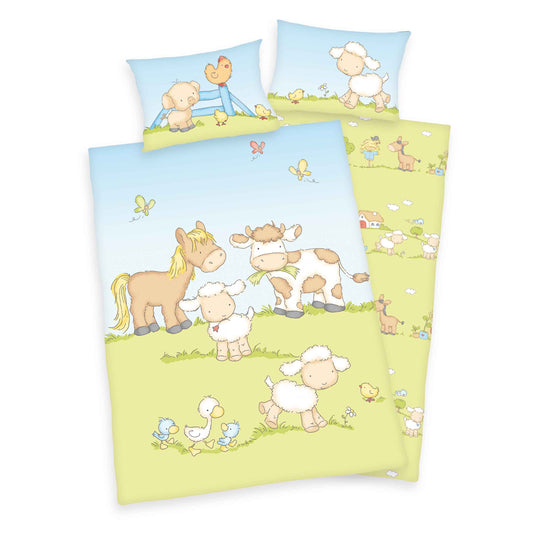 Herding Renforcé Bettwäsche Bauernhoftiere 100/135 cm bunt