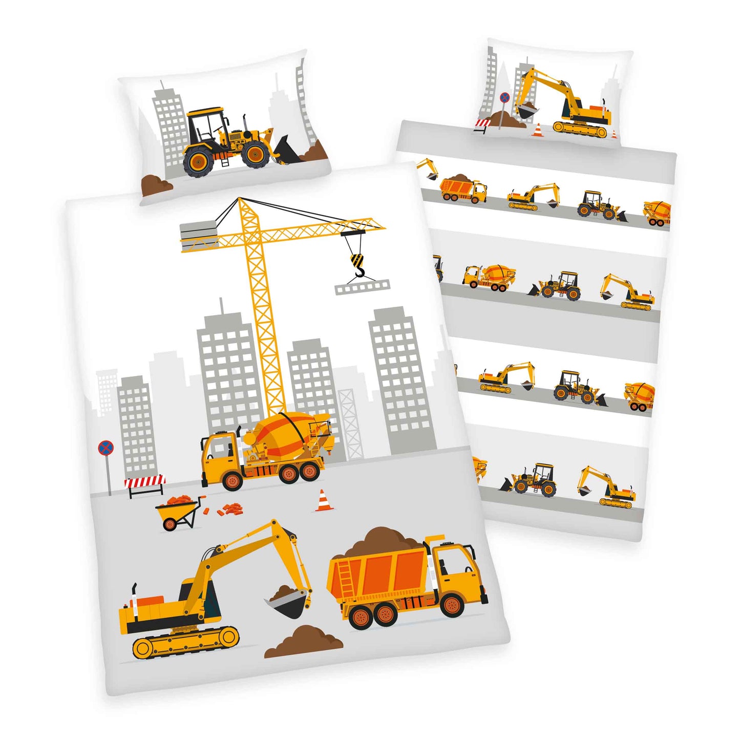 Herding Flanell Bettwäsche Baustelle 100/135 cm bunt