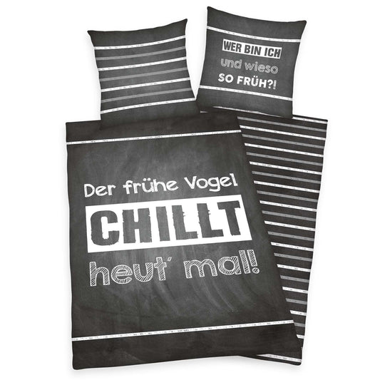 Herding Renforcé Bettwäsche Sprüche 135/200 cm bunt