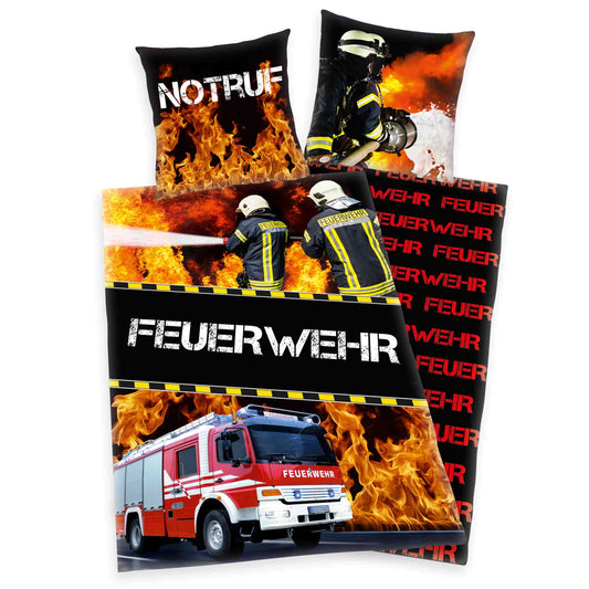 Herding Renforcé Bettwäsche Feuerwehr 135/200 cm bunt