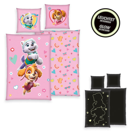 Herding Renforcé Bettwäsche Paw Patrol Girls Glow in the dark 135/200 cm bunt