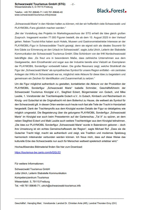 Playmobil Sonderfigur Schwarzwald Marie