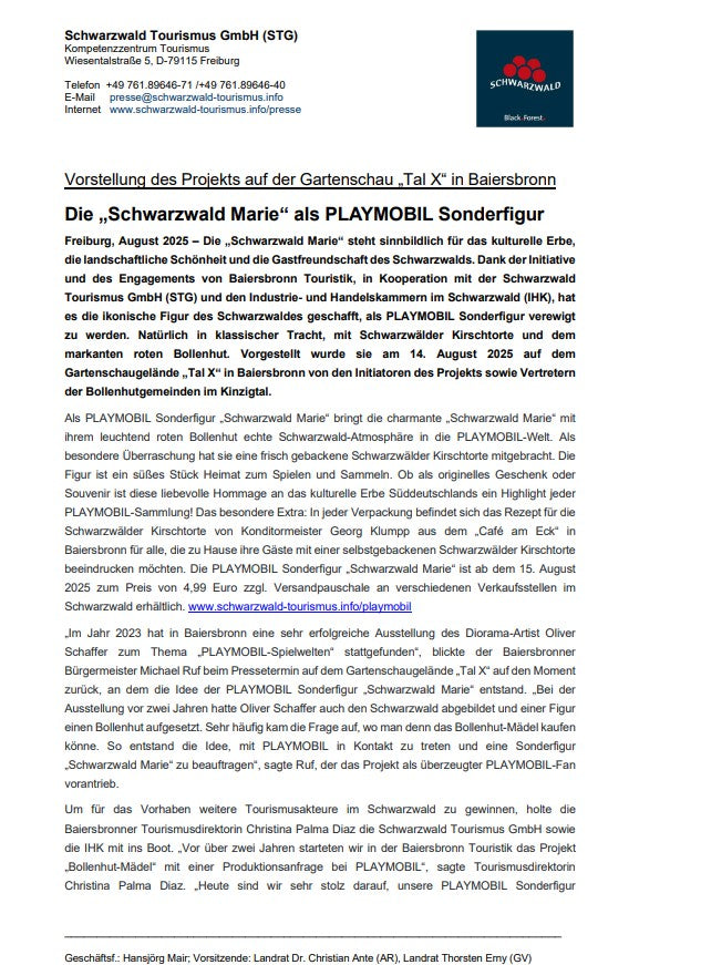 Playmobil Sonderfigur Schwarzwald Marie