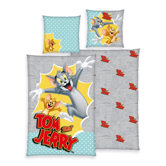 Herding Renforcé Bettwäsche Tom & Jerry (grau) 135/200 cm bunt