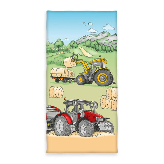 Herding Traktor Velourstuch bunt